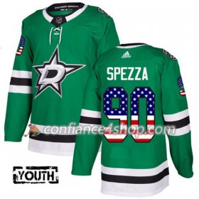 Adidas Maillot de Hockey Dallas Stars Jason Spezza 90 2017-2018 Kelly Vert USA Flag Fashion Authentic - Enfant